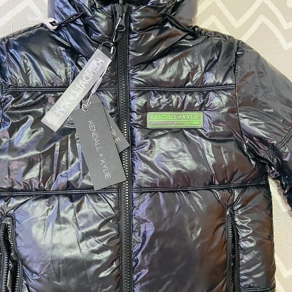 Kendall & Kylie reversible thick winter snow puffer Sherpa jacket coat bomber - Picture 5 of 14